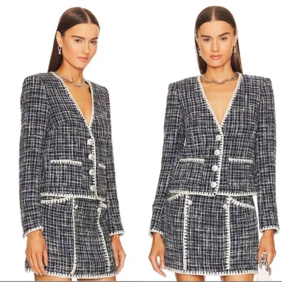 NWT Veronica Beard Bosea Jacket in Navy Multi Size 2 Revolve - Picture 16 of 16